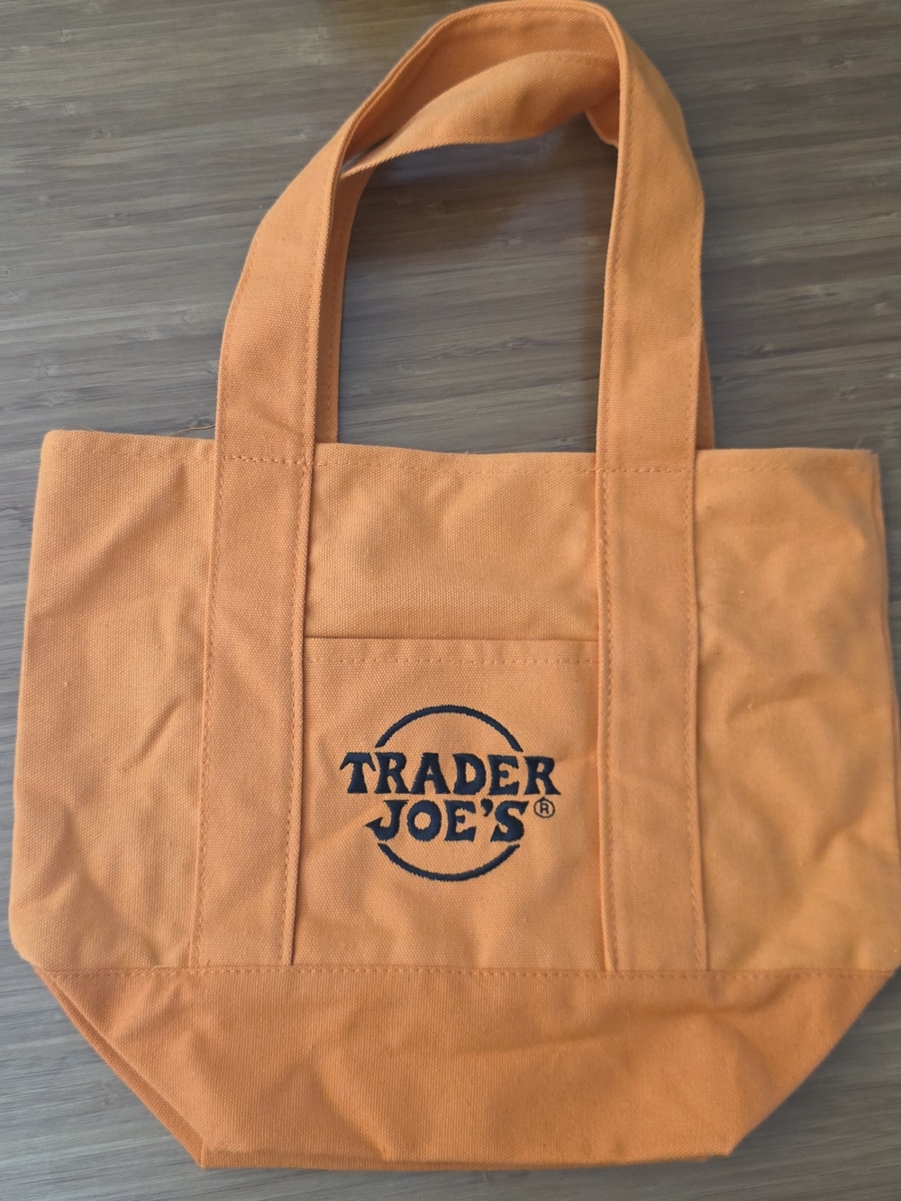 Trader Joe's Canvas Tote Bag Small NWOT Orange